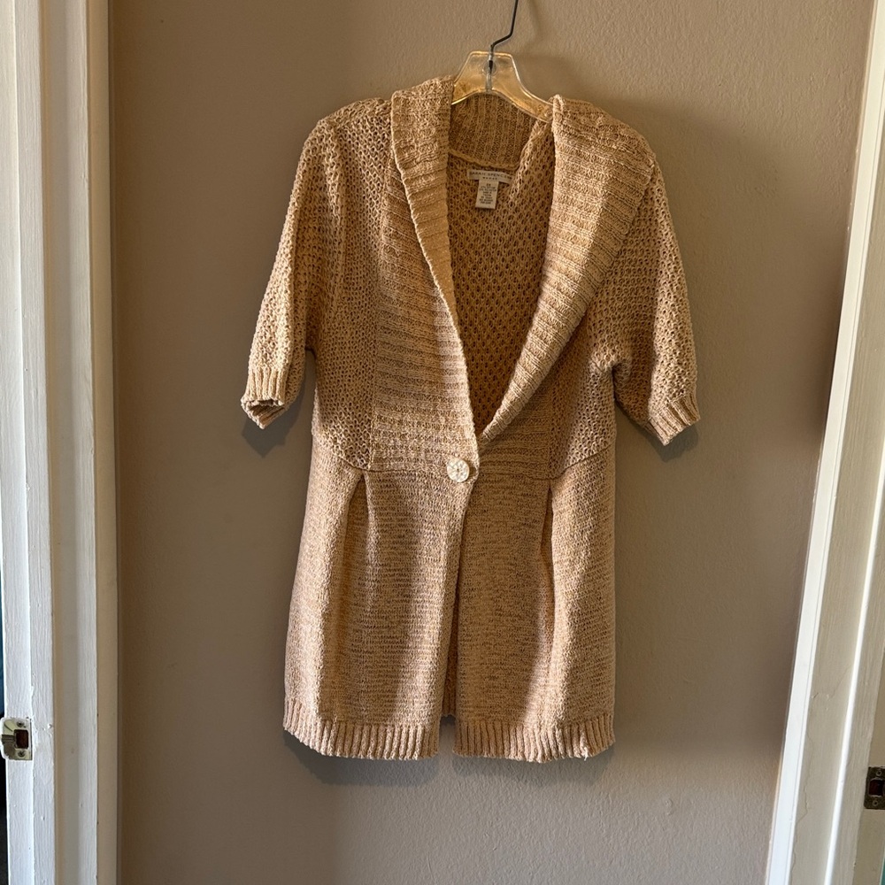 Sarah Spencer Tan Knit Cardigan